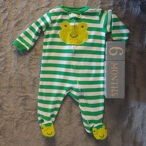 🐸Carter's Frog Sleeper green & white 3-6 months